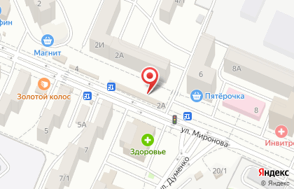 Магазин кондитерских изделий на улице Миронова на карте