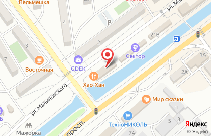 ТЦ Перекресток на улице Малиновского на карте