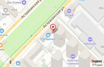 Молот на Астраханской улице на карте