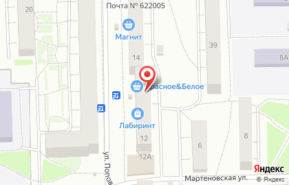 Неон на улице Попова на карте