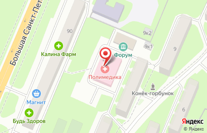 Такси Межгород на Большой Санкт-Петербургской улице на карте