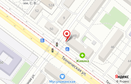 Киоск по продаже фруктов и овощей на улице Техническая 48 на карте