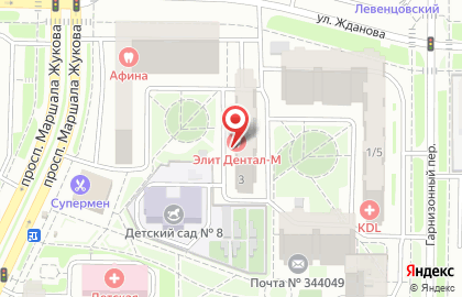 Стоматологическая клиника Элит Дэнтал-М на улице Жданова на карте