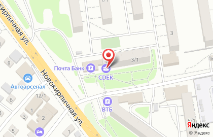 Служба экспресс-доставки Сдэк на Новокирпичной улице на карте