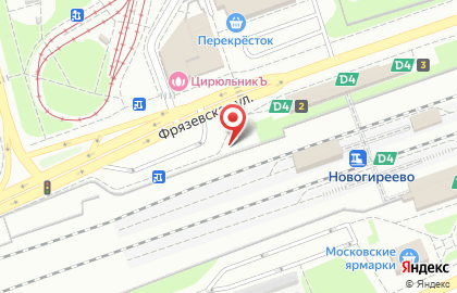 Киоск фастфудной продукции, район Новогиреево на Фрязевской улице на карте