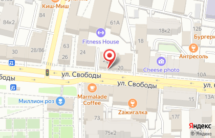 Кафе-бар Августин в Кировском районе на карте