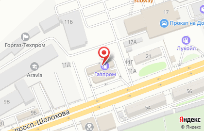 АЗС Газпром на проспекте Шолохова на карте