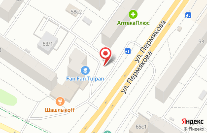 Киоск по продаже мороженого на улице Пермякова на карте