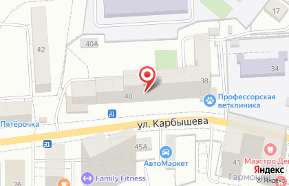 Общественный центр Орджоникидзевского района на улице Карбышева на карте