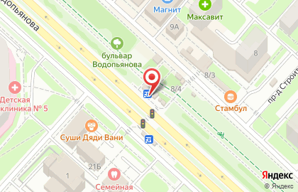 Пункт быстрого питания Русский аппетит на улице Водопьянова на карте