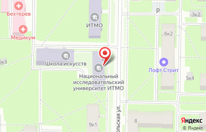 Университет ИТМО в Санкт-Петербурге на карте