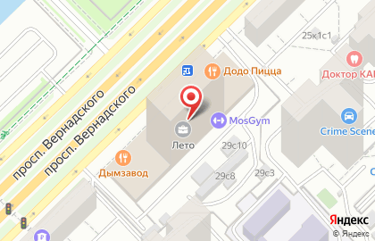 Лаунж-бар Дымзавод на проспекте Вернадского на карте