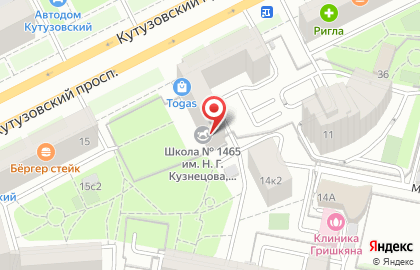 школа и студия Стеллы Клар на Кутузовском проспекте на карте