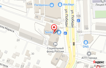 Астраханский налоговый учебно-информационный центр на улице Победы на карте