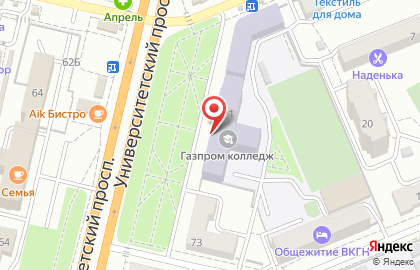 Газпром колледж Волгоград на Университетском проспекте на карте