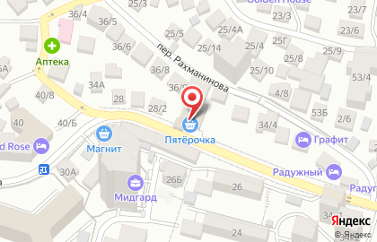 Супермаркет Пятёрочка в Центральном районе на карте