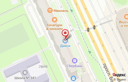 Супермаркет Дикси на проспекте Большевиков на карте
