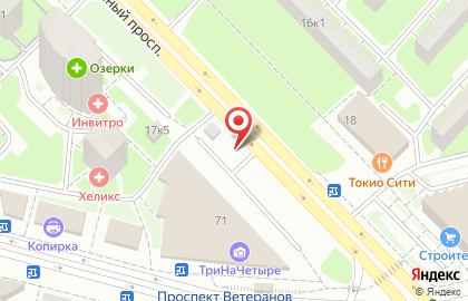 Перехватывающая автостоянка Городской центр управления парковками Санкт-Петербурга на проспекте Ветеранов на карте