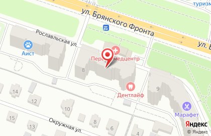 Первый медицинский центр на Рославльской улице на карте