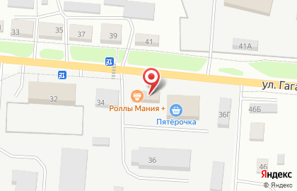 Супермаркет Пятёрочка на улице Гагарина на карте