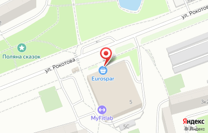 Супермаркет Eurospar в Москве на карте