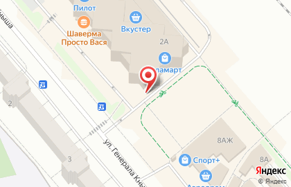 Салон мебели Проект-Мебель на улице Генерала Кныша в Гатчине на карте