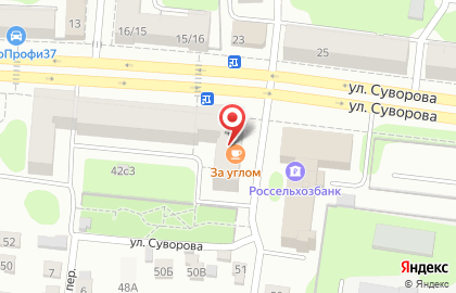 Кафе-бар За углом на улице Суворова на карте