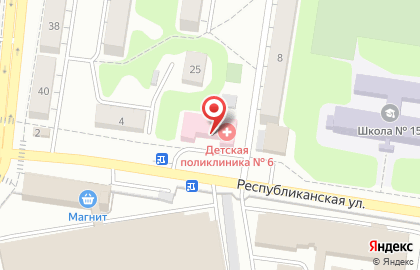 Детская поликлиника №6 в Курске на карте