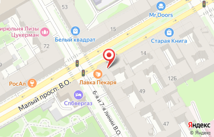 Магазин фермерских продуктов Удачный в Василеостровском районе на карте