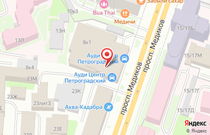 Банкомат, Банк Санкт-Петербург, ОАО, Петроградский район на проспекте Медиков на карте