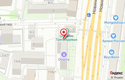 Печатный центр ФАН на Новинском бульваре на карте