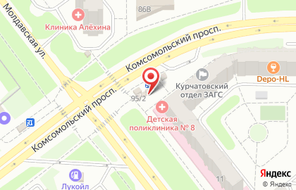 Киоск по продаже печатной продукции Вечерний Челябинск на Молдавской улице на карте
