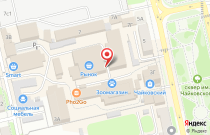 Магазин кондитерских изделий на улице Чайковского на карте