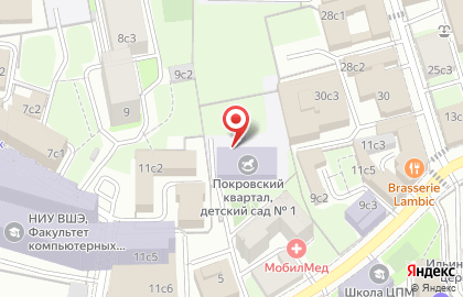 Школа с дошкольным отделением Покровский квартал на улице Воронцово Поле на карте