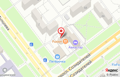 Ресторан Fusion на проспекте Созидателей на карте