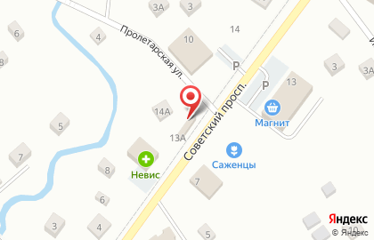 Магазин овощей и фруктов на Советском проспекте на карте