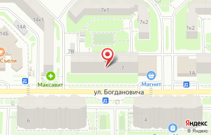 Магазин цветов на улице Богдановича на карте