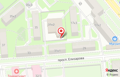 Социальная Гостиница для Несовершеннолетних на проспекте Елизарова на карте