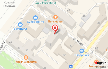 Евросеть на улице Мира на карте