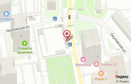 Киоск по продаже хлебобулочных изделий на Окуловской улице на карте