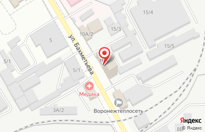 Воронежский филиал Банкомат, Московский Индустриальный Банк на улице Бахметьева на карте