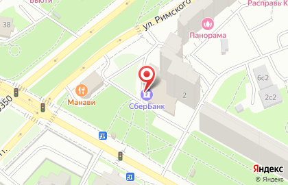 СберБанк на улице Римского-Корсакова на карте