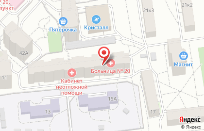 Центральная городская больница №20 в Чкаловском районе на карте