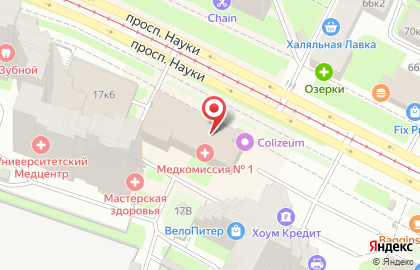 Банк ЗЕНИТ на Академической на карте