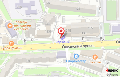 Банкомат ББР Банк в Первореченском районе на карте
