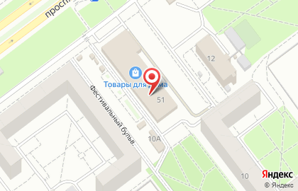 Торгово-сервисная фирма Квадрат на проспекте Ленинского Комсомола на карте
