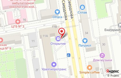 Банк Открытие на улице Свердлова на карте