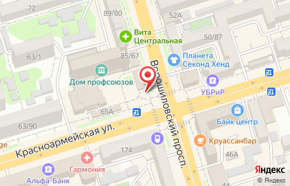 Кафе-пироговая Штолле на Ворошиловском проспекте на карте