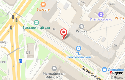 Банкомат СберБанк на Комсомольской улице, 46 в Подольске на карте