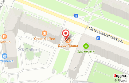 Пиццерия Додо Пицца на Петрозаводской улице на карте
